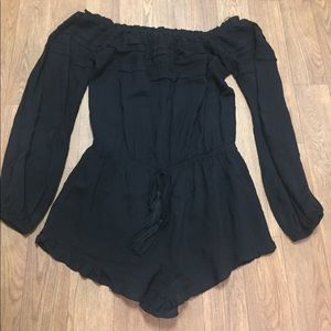 Black Off the Shoulder Romper